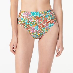 JCrew highwaisted bikini bottom rainbow blooms